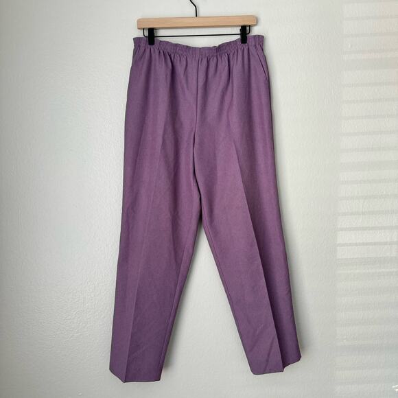 Vintage Alfred Dunner Womens Purple Trousers Pleated Stretch Waist Pants Size 10 - Picture 1 of 8